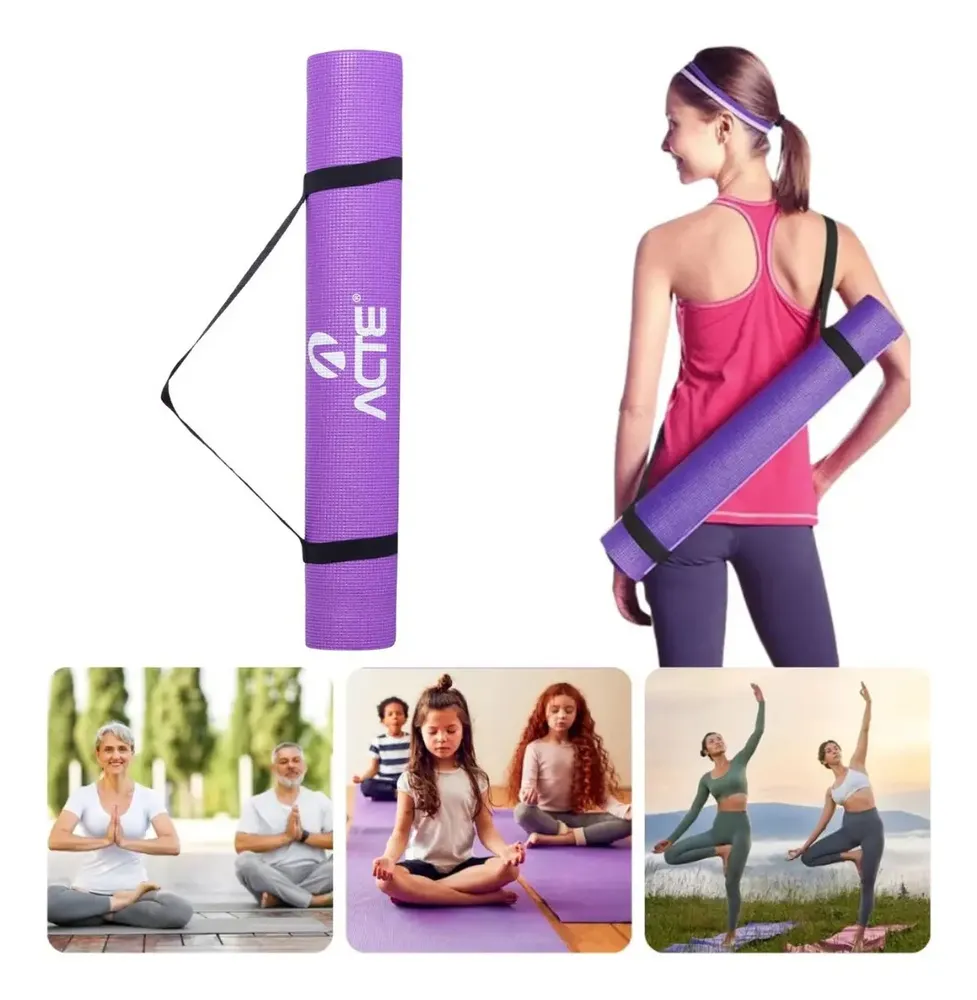 Tapete de Yoga Acte Sports PVC 4mm Antiderrapante e Dobrável — review e melhor preço | gymcerto